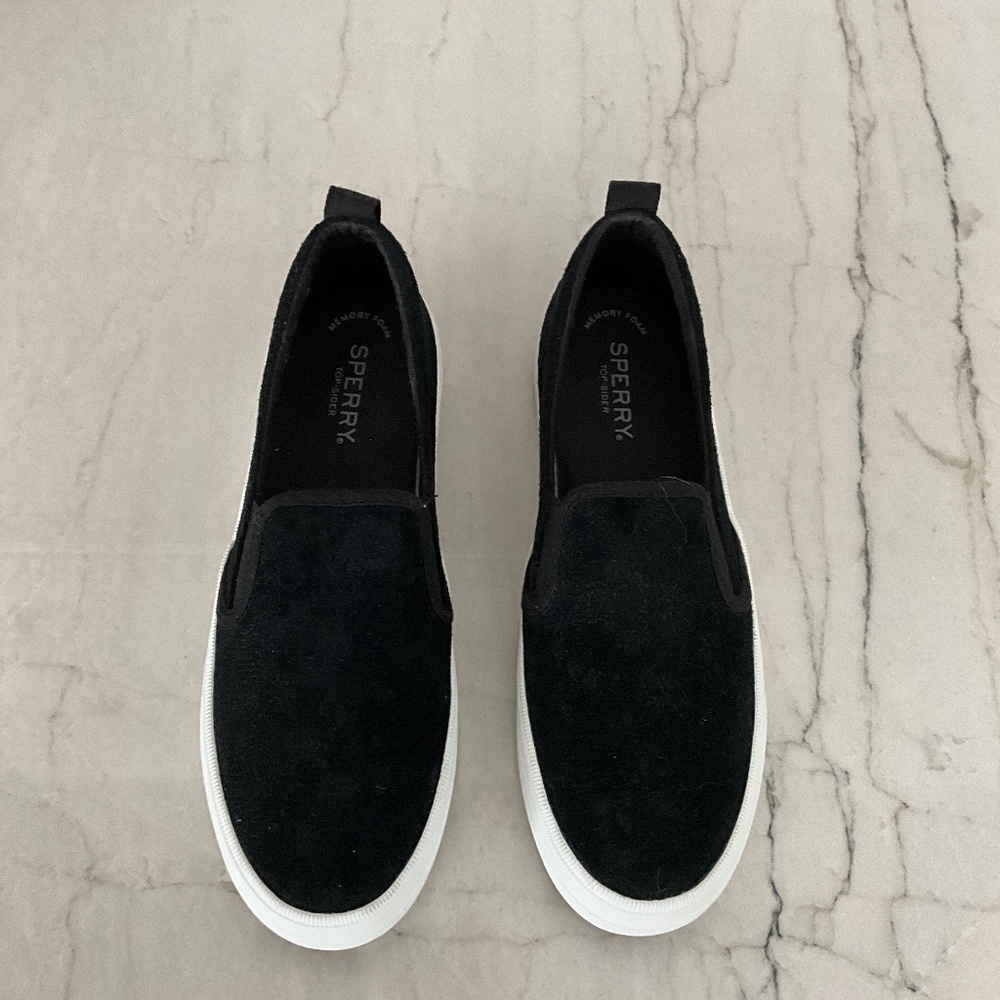 Sperry Crest Platform Slip on Sneaker Serpent Black Size 7